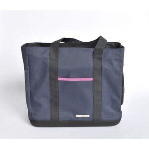 Pet Carrier Tote Navy Mesh Ends & Top Zipper Openings Cats Small Dogs